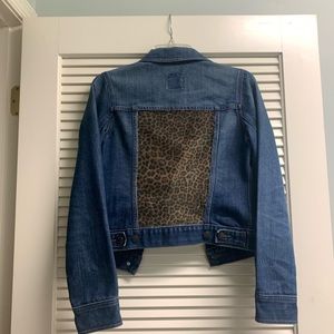 Jean Jacket with Custom Cheetah Print Detail